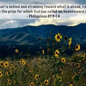 The Blue Hills of Dewey in the Fall with Scripture