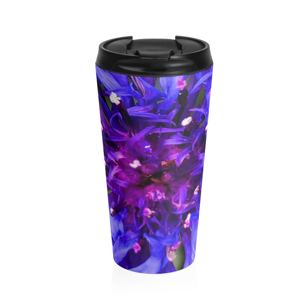 BLUE CORNFLOWER Stainless Steel Travel Mug - Image 2