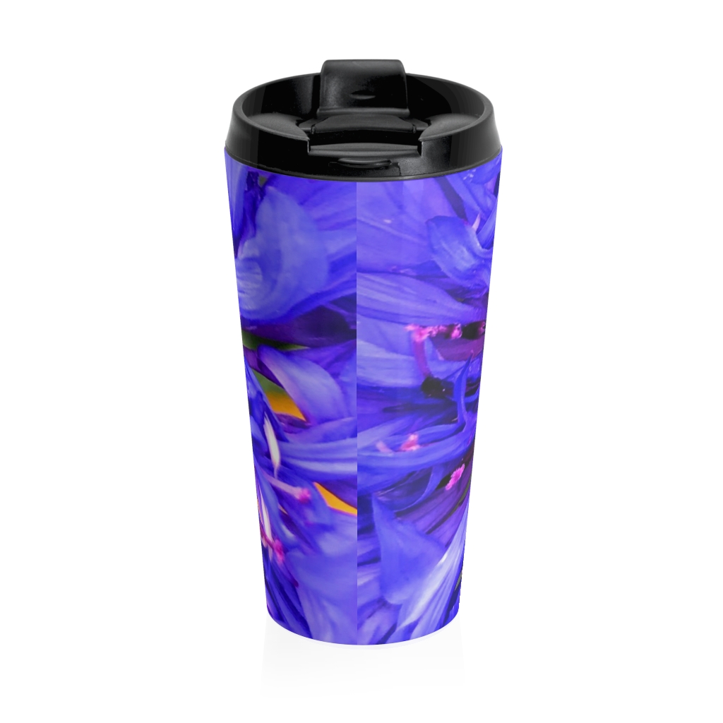 BLUE CORNFLOWER Stainless Steel Travel Mug - Image 3