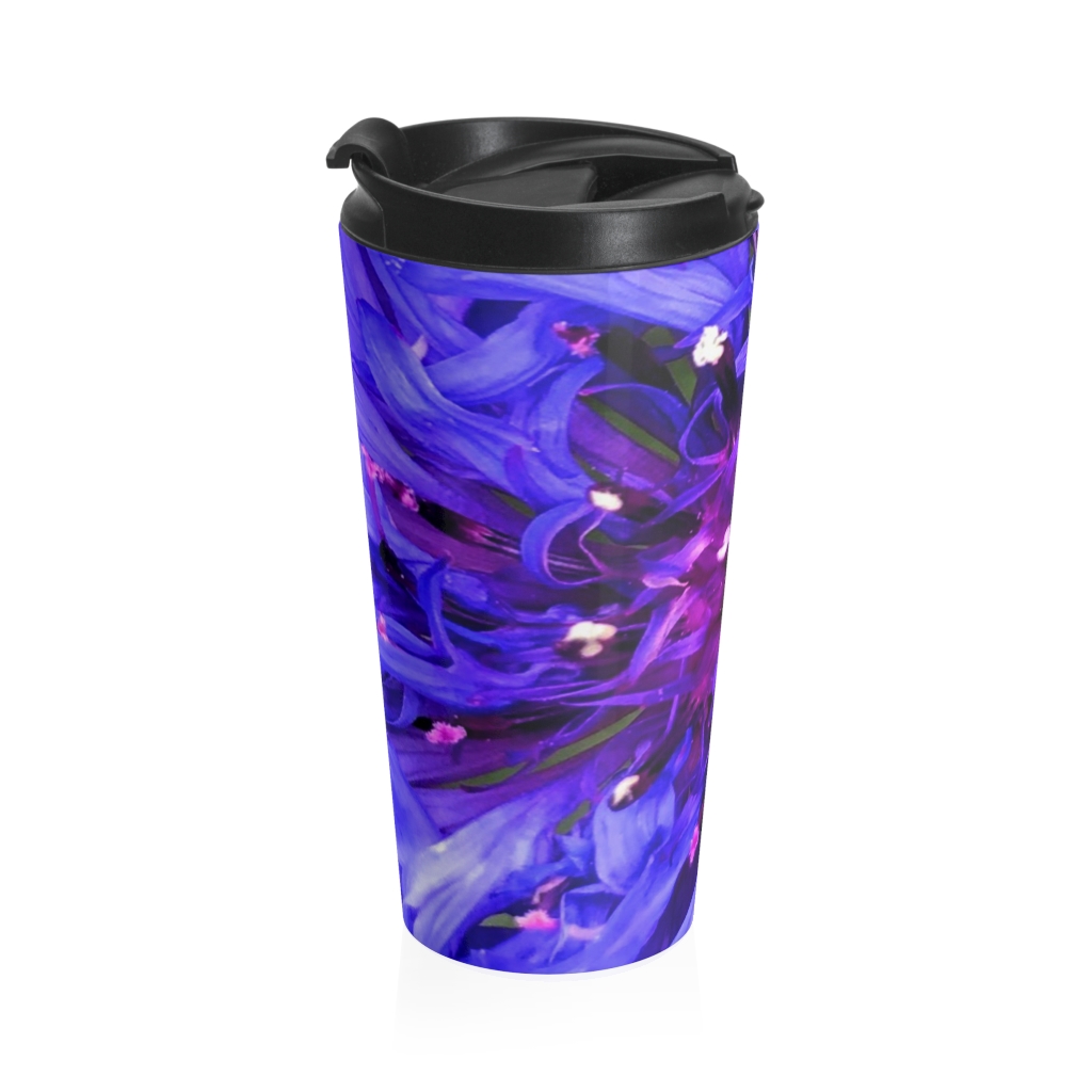 BLUE CORNFLOWER Stainless Steel Travel Mug - Image 4