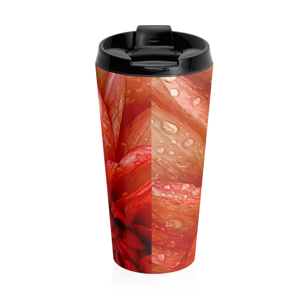 ORANGE DAHLIA Stainless Steel Travel Mug - Image 3