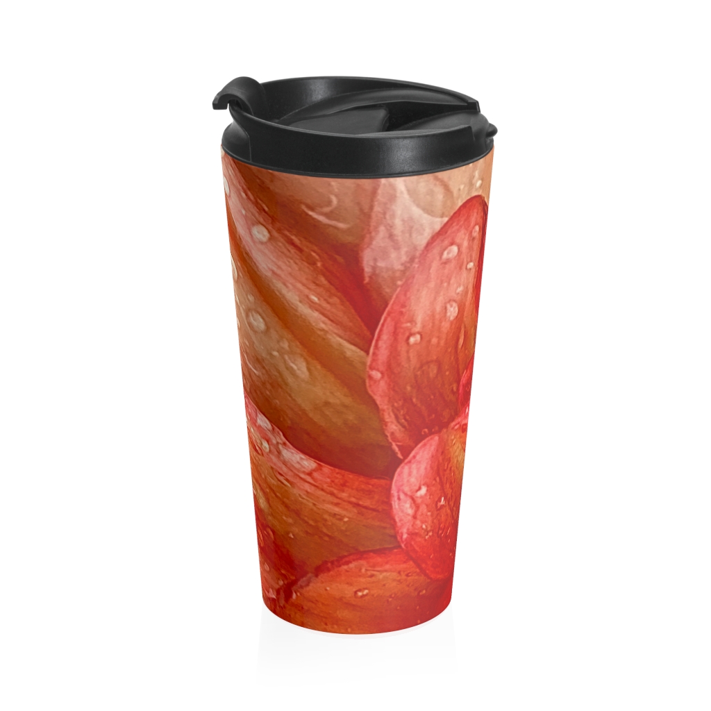 ORANGE DAHLIA Stainless Steel Travel Mug - Image 4