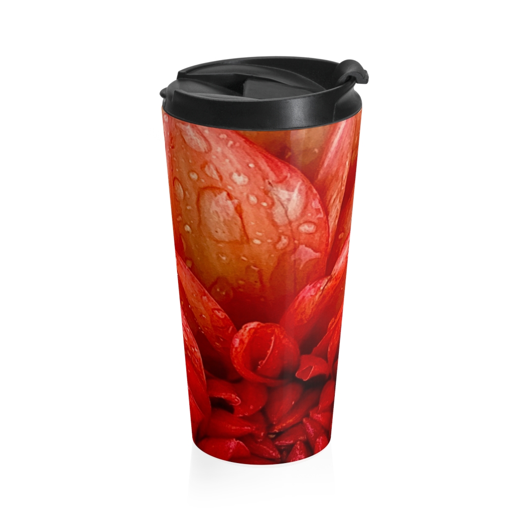 ORANGE DAHLIA Stainless Steel Travel Mug - Image 5