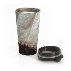 WHITE GERBER DAISY Stainless Steel Travel Mug