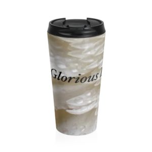 WHITE GERBER DAISY Hymn Collection Stainless Steel Travel Mug