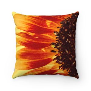 SUNFLOWER Faux Suede Square Pillow Case