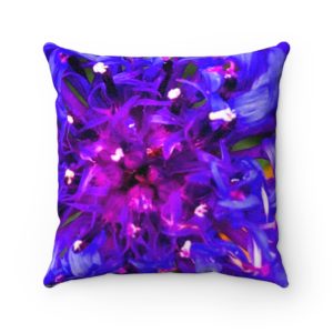 BLUE CORNFLOWER Faux Suede Square Pillow Case