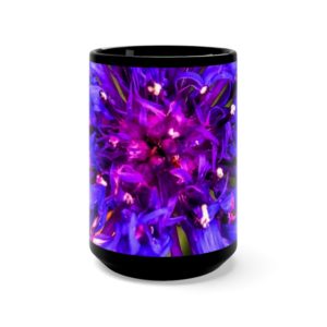 BLUE CORNFLOWER Black Mug 15oz