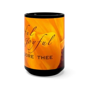 SUNFLOWER Hymn Collection Black Mug 15oz