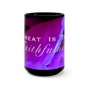 PURPLE GLADIOLUS Hymn Collection Black Mug 15oz