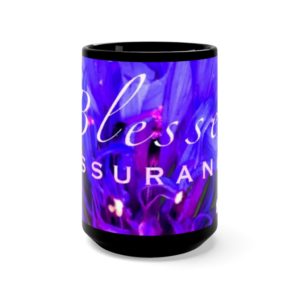 BLUE CORNFLOWER Hymn Collection Black Mug 15oz
