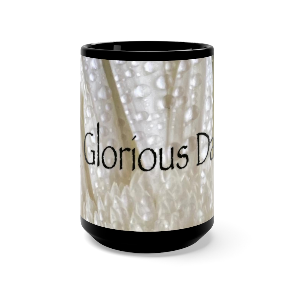 WHITE GERBER DAISY Hymn Collection Black Mug 15oz