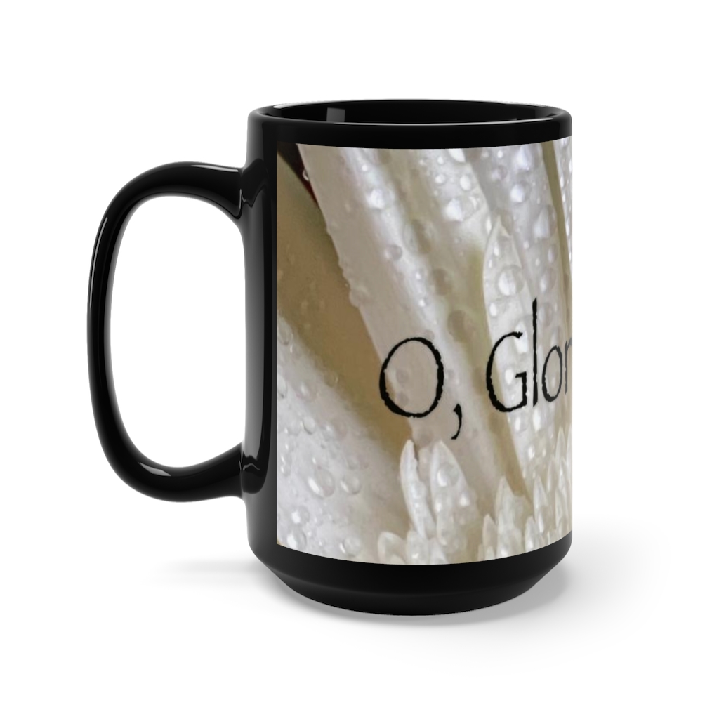 WHITE GERBER DAISY Hymn Collection Black Mug 15oz - Image 2