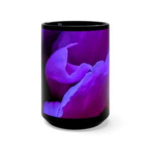 PURPLE GLADIOLUS Black Mug 15oz