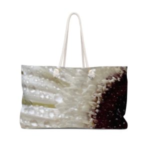 WHITE GERBER DAISY Weekender Bag