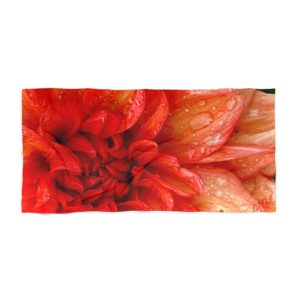 ORANGE DAHLIA Beach Towel