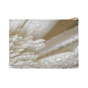 WHITE GERBER DAISY Accessory Pouch