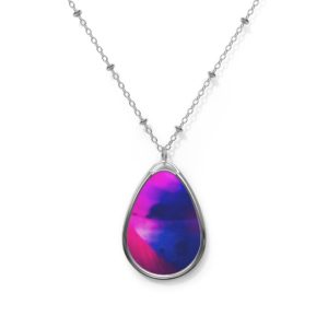 PINK TULIP Oval Necklace
