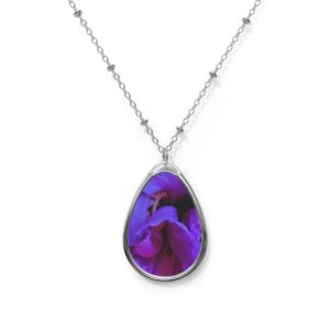 PURPLE GLADIOLUS Oval Necklace