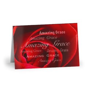 “Amazing Grace” AMERICAN RED ROSE Greeting Cards (1 or 10-pcs)